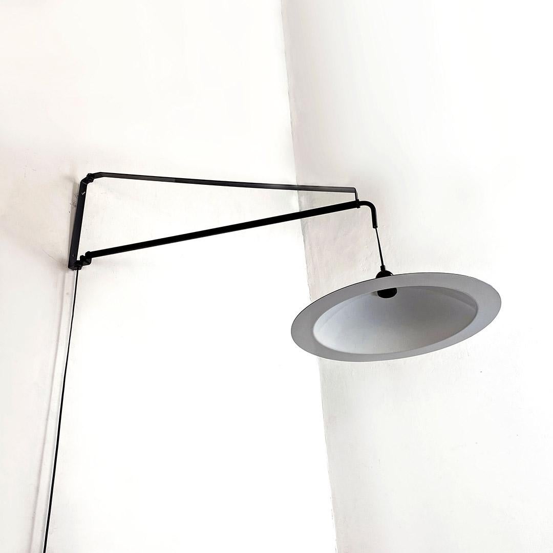 Italian Modern Black Metal Stilnovo Telescopic Wall Lamp, 1980s 2