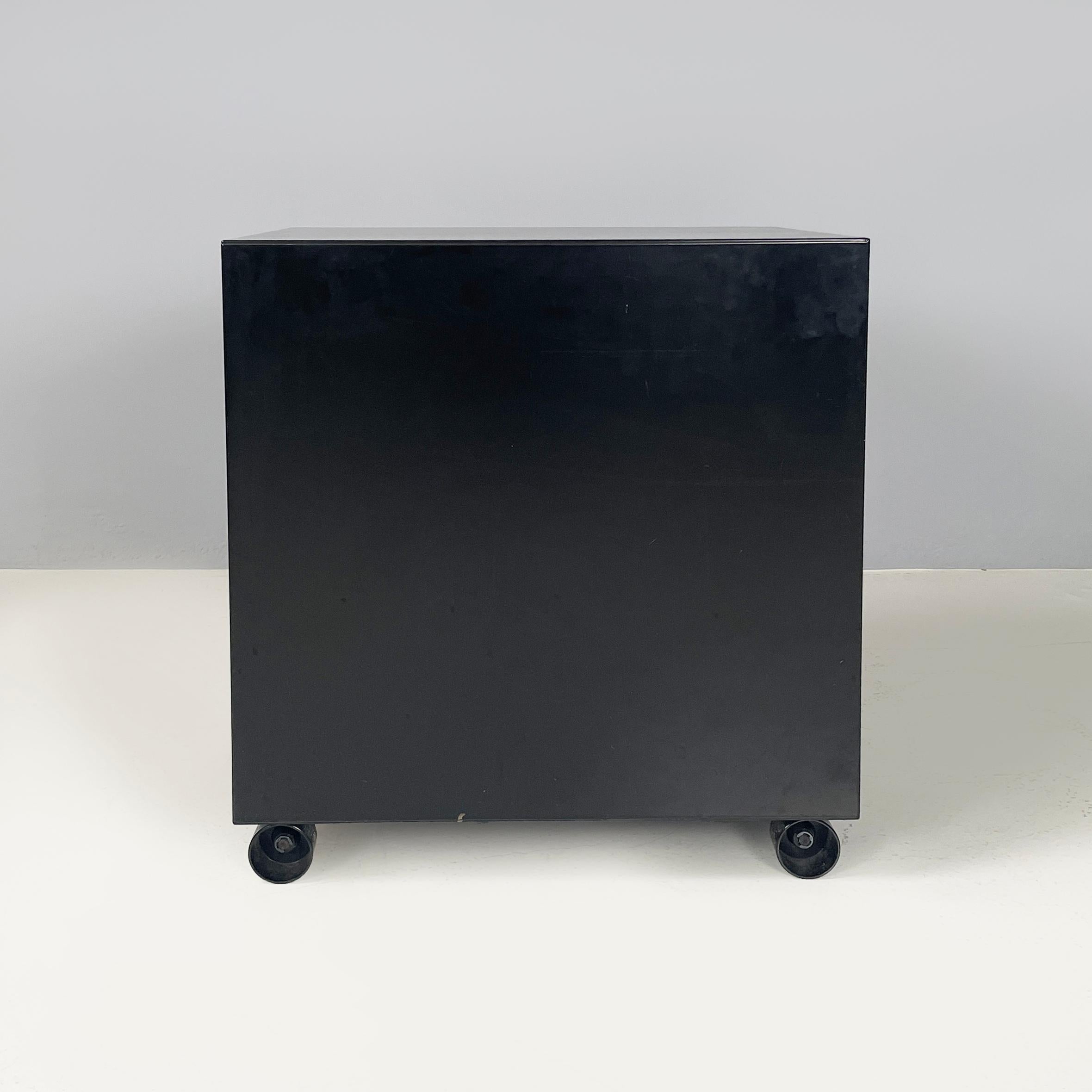 Late 20th Century Italian modern Black Office drawer unit by Borsani and Gerli for Tecno, 1970s For Sale