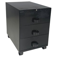 Retro Italian modern Black Office drawer unit by Borsani and Gerli for Tecno, 1970s