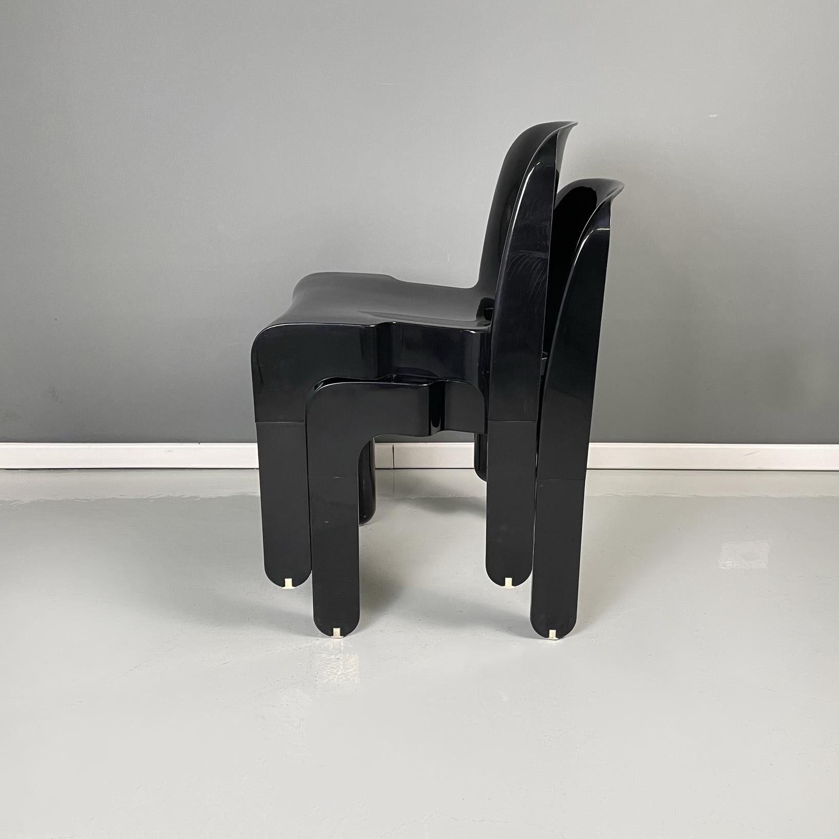 Italian Modern Black Plastic Chairs 4868 by Joe Colombo for Kartell, 1970s In Good Condition In MIlano, IT