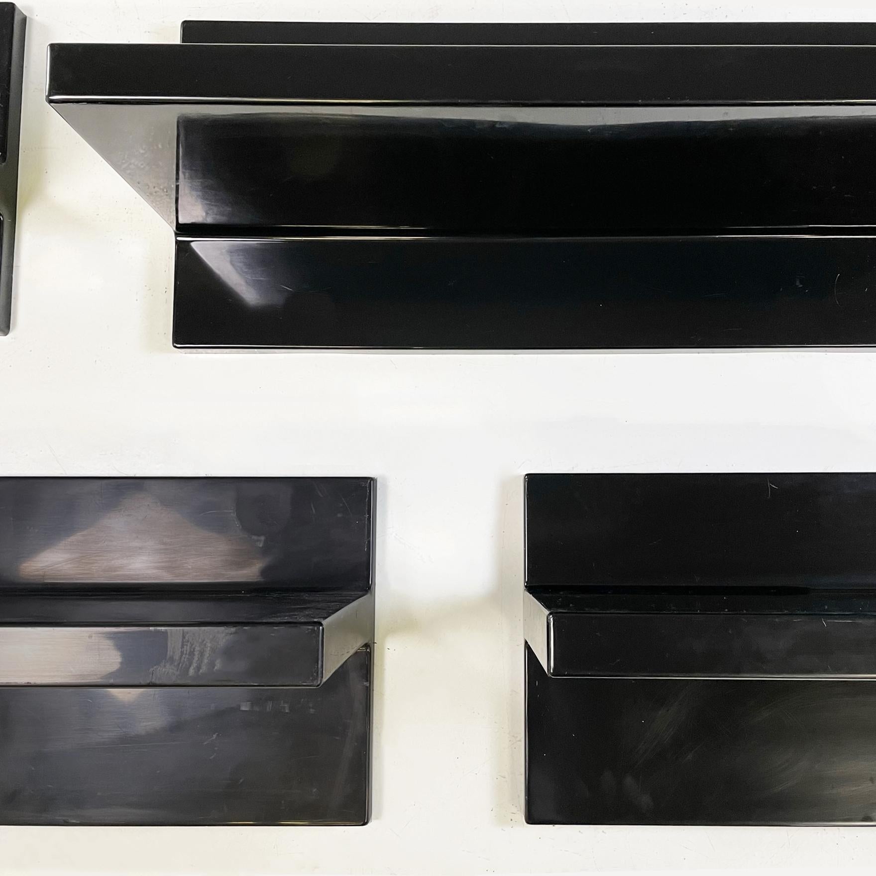 Modern Italian modern black plastic shelves by Marcello Siard for Kartell, 1970s