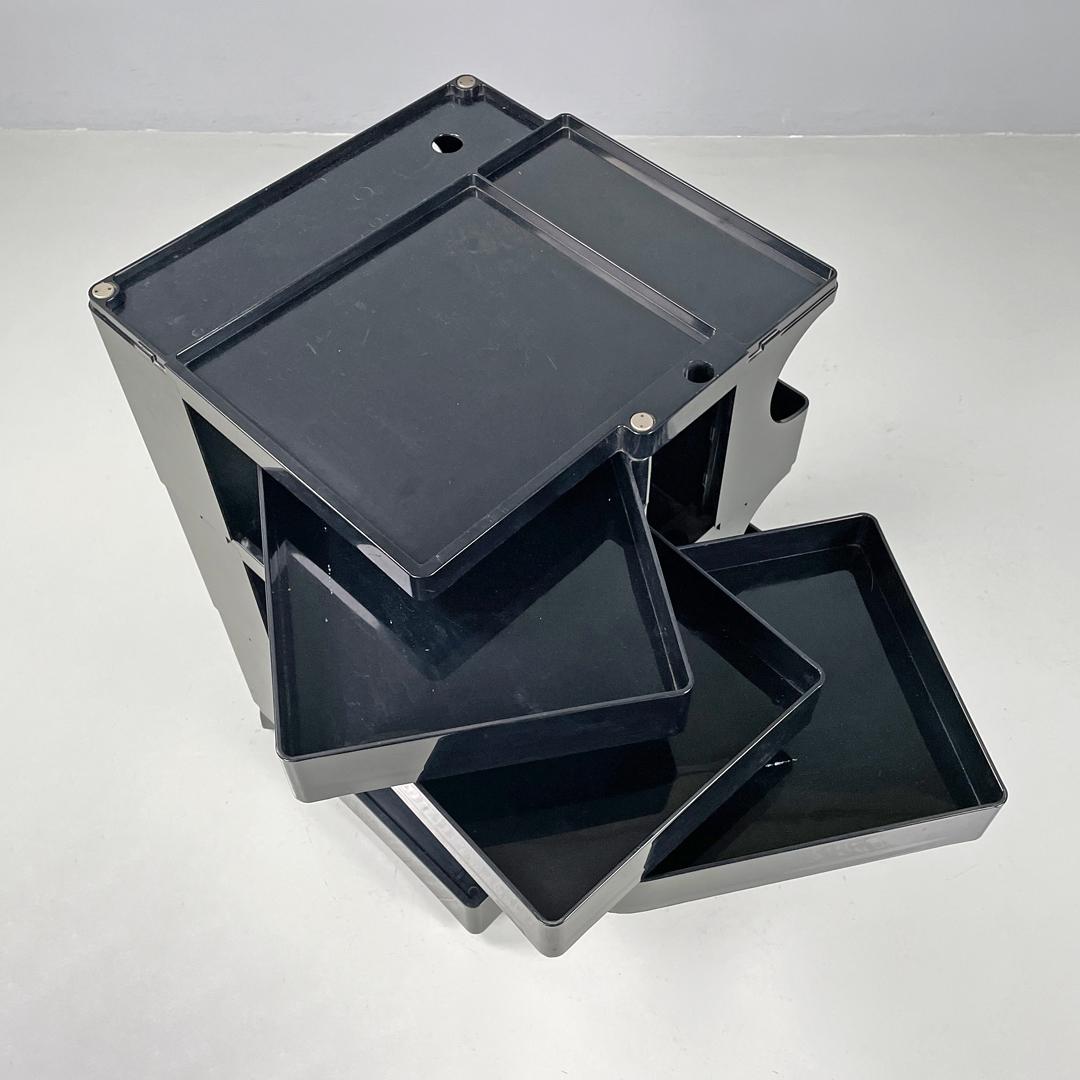 Carrello portaoggetti italiano moderno in plastica nera Boby Joe Colombo Bieffeplast, anni '70 in vendita 6
