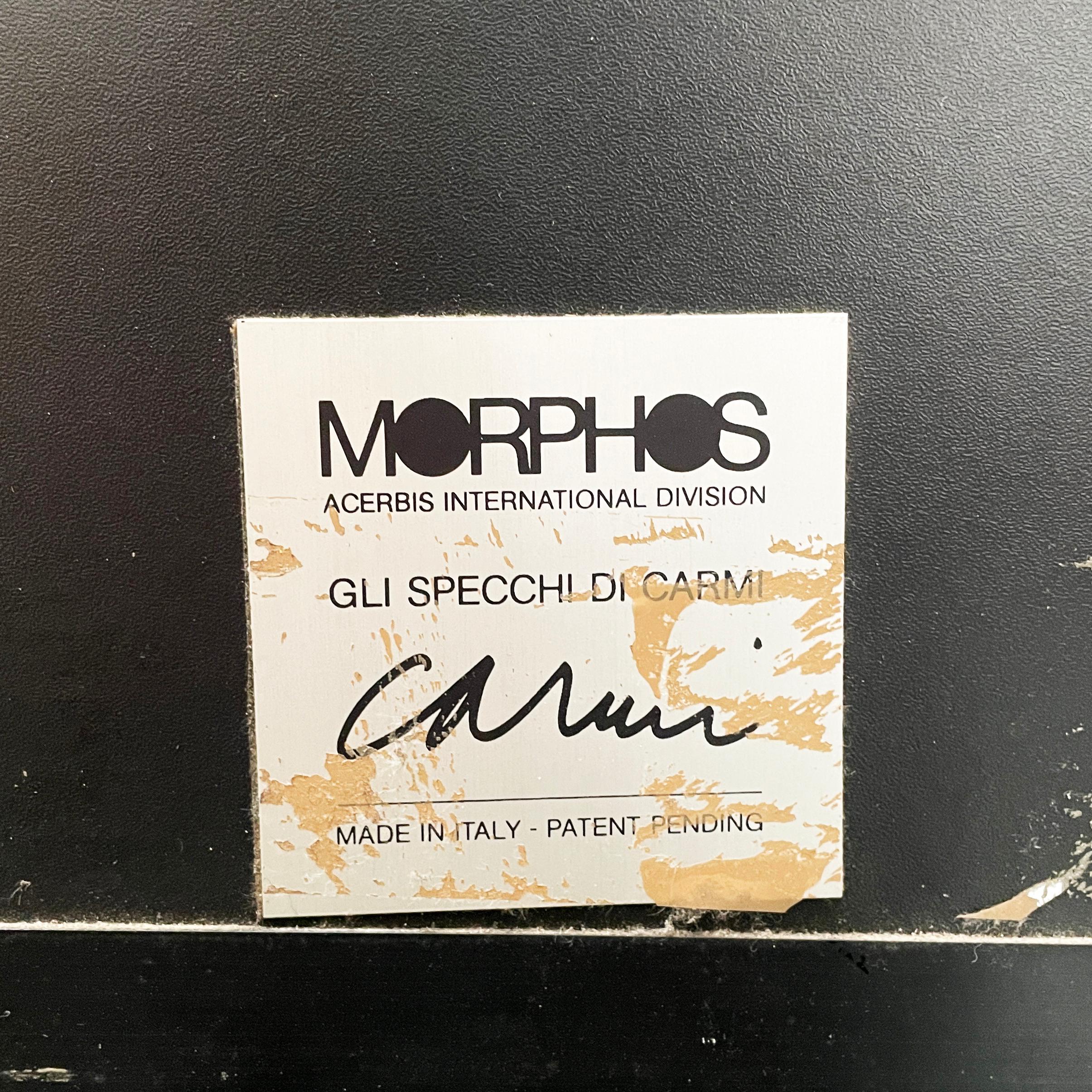 Italian modern black red gray wall mirror Morphos by Carmi for Acerbis, 1980s in vendita 7