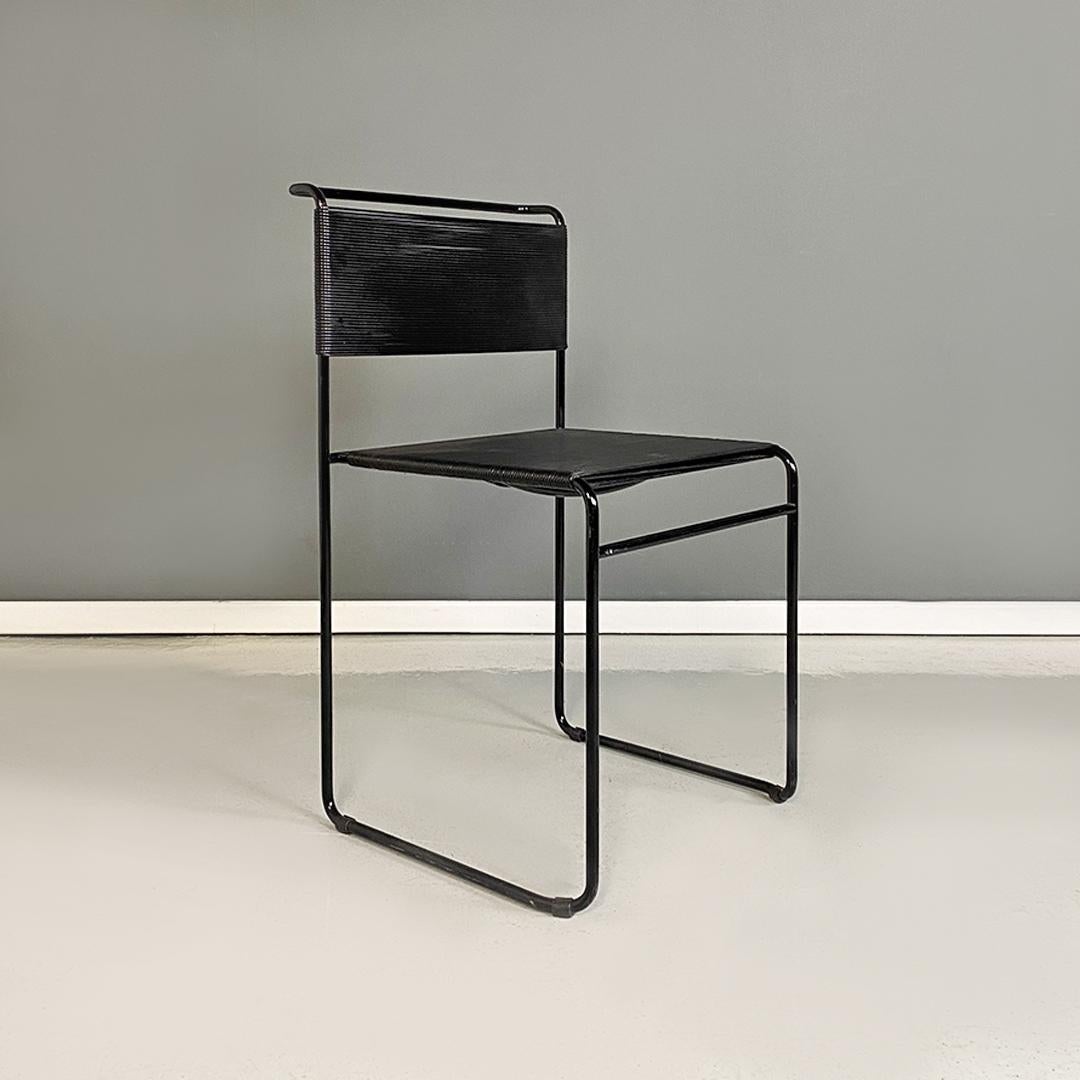 Italian modern black scooby and metal rod Spaghetti chair by Giandomenico Belotti for Alias, 1980s
Beautiful Spaghetti model chair in black metal rod with elastic seat and back made from black scooby threads.
Project by Giandomenico Belotti for