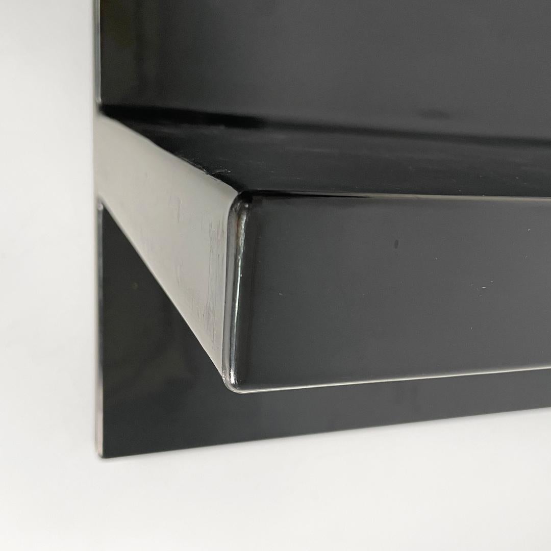 Italian modern black shiny plastic shelf by Marcello Siard for Kartell, 1970s For Sale 4