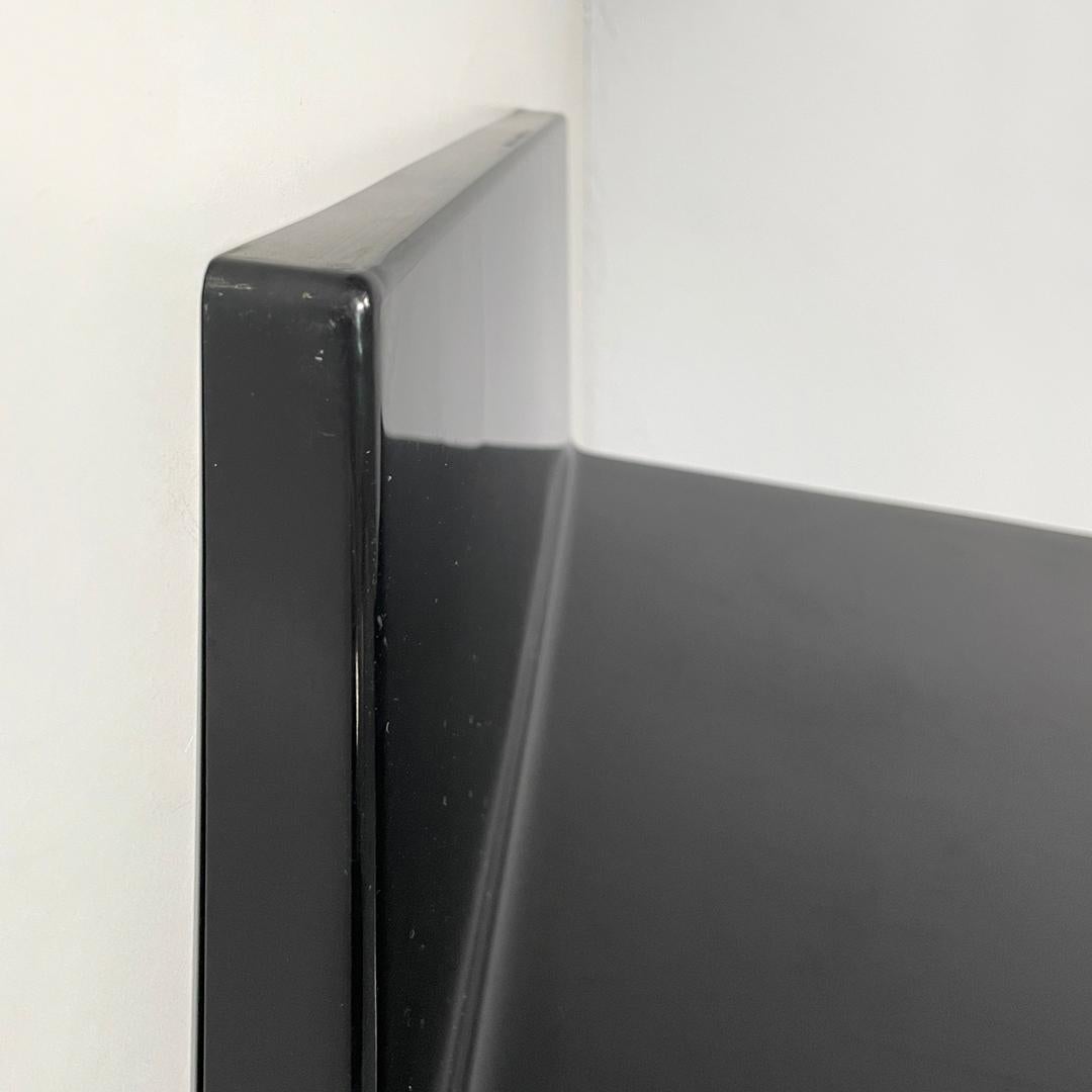 Italian modern black shiny plastic shelf by Marcello Siard for Kartell, 1970s For Sale 6