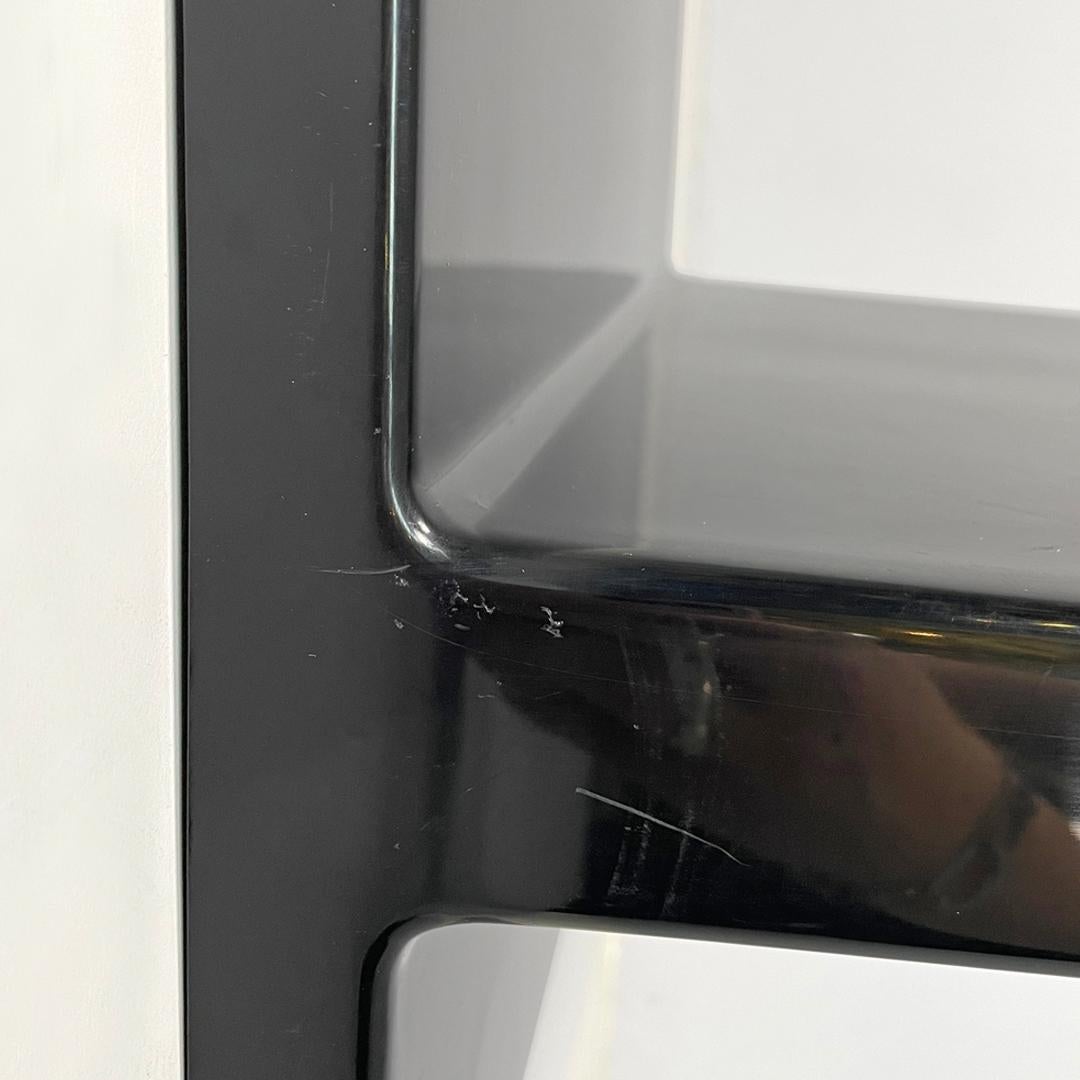 Italian modern black shiny plastic shelf by Marcello Siard for Kartell, 1970s For Sale 7