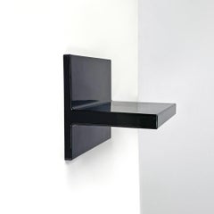 Italian modern black shiny plastic shelf by Marcello Siard for Kartell, 1970s