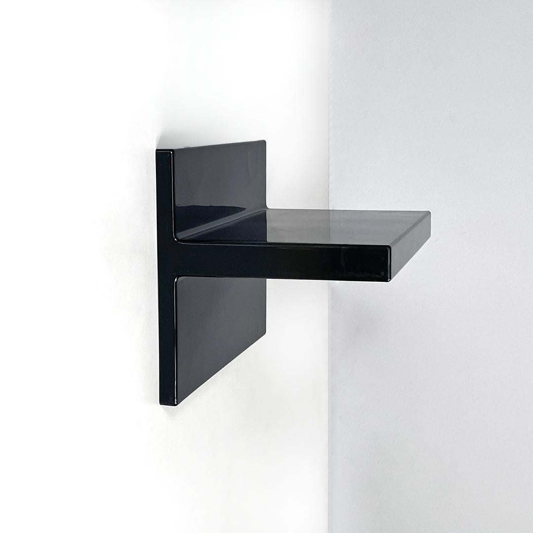 Modern Italian modern black shiny plastic shelf by Marcello Siard for Kartell, 1970s For Sale