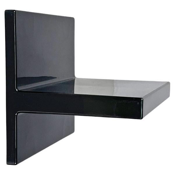 Italian modern black shiny plastic shelf by Marcello Siard for Kartell, 1970s For Sale