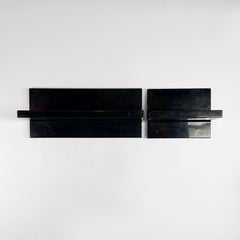 Italian modern black shiny plastic shelves by Marcello Siard for Kartell, 1970s