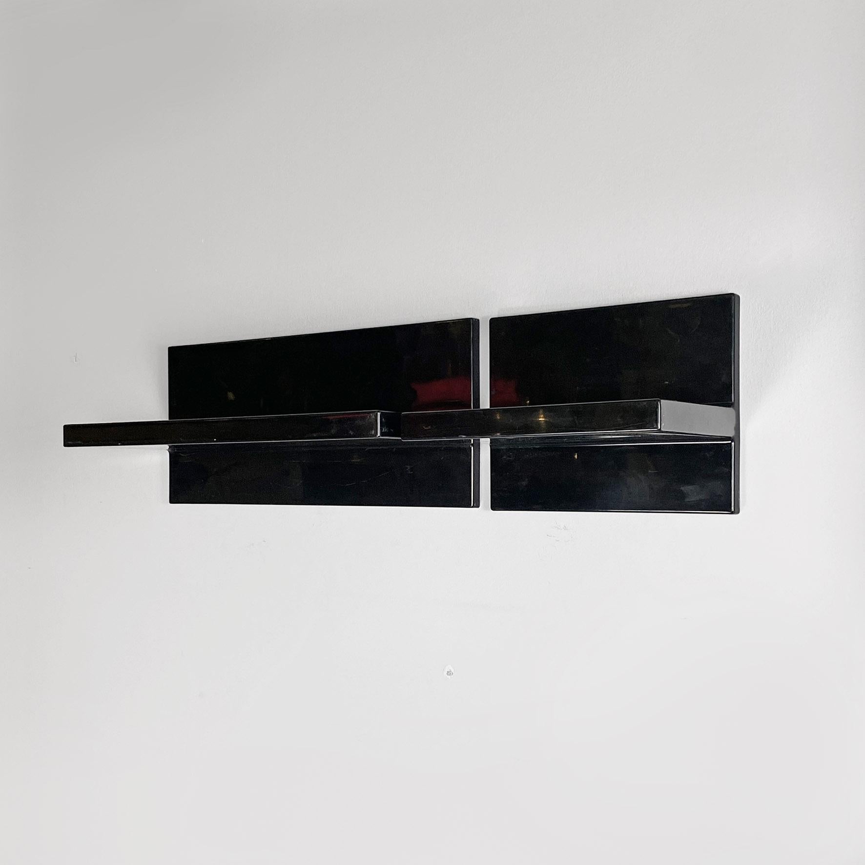 Estantería moderna italiana de plástico negro brillante de Marcello Siard para Kartell, años 70 Moderno en venta