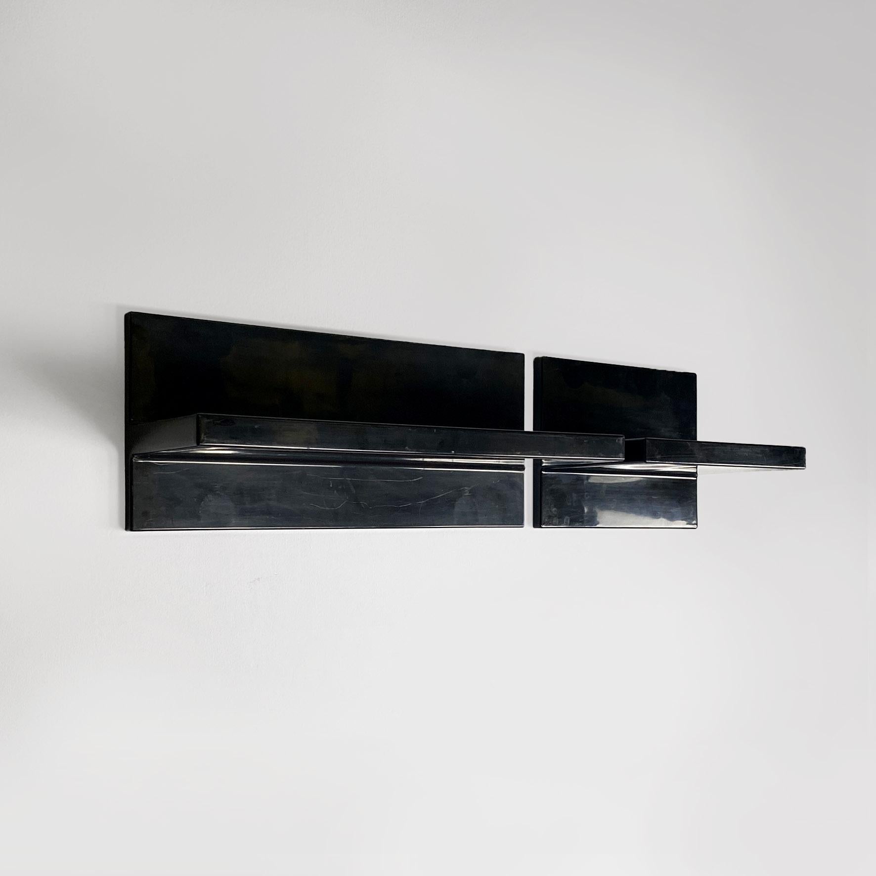 Estantería moderna italiana de plástico negro brillante de Marcello Siard para Kartell, años 70 Italiano en venta