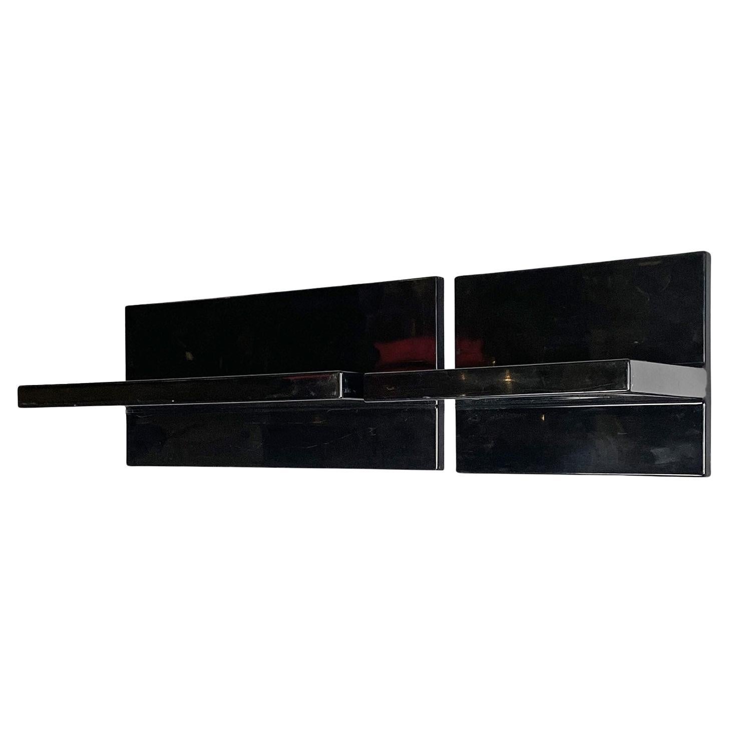 Italian modern black shiny plastic shelves by Marcello Siard for Kartell, 1970s