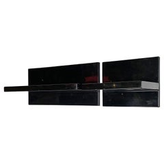 Estantería moderna italiana de plástico negro brillante de Marcello Siard para Kartell, años 70