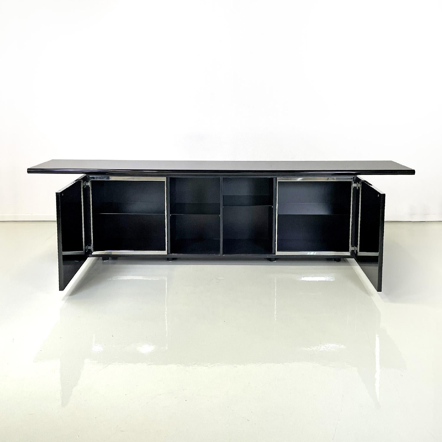 Italian modern black sideboard Sheraton by Stoppino and Acerbis for Acerbis 1977 3