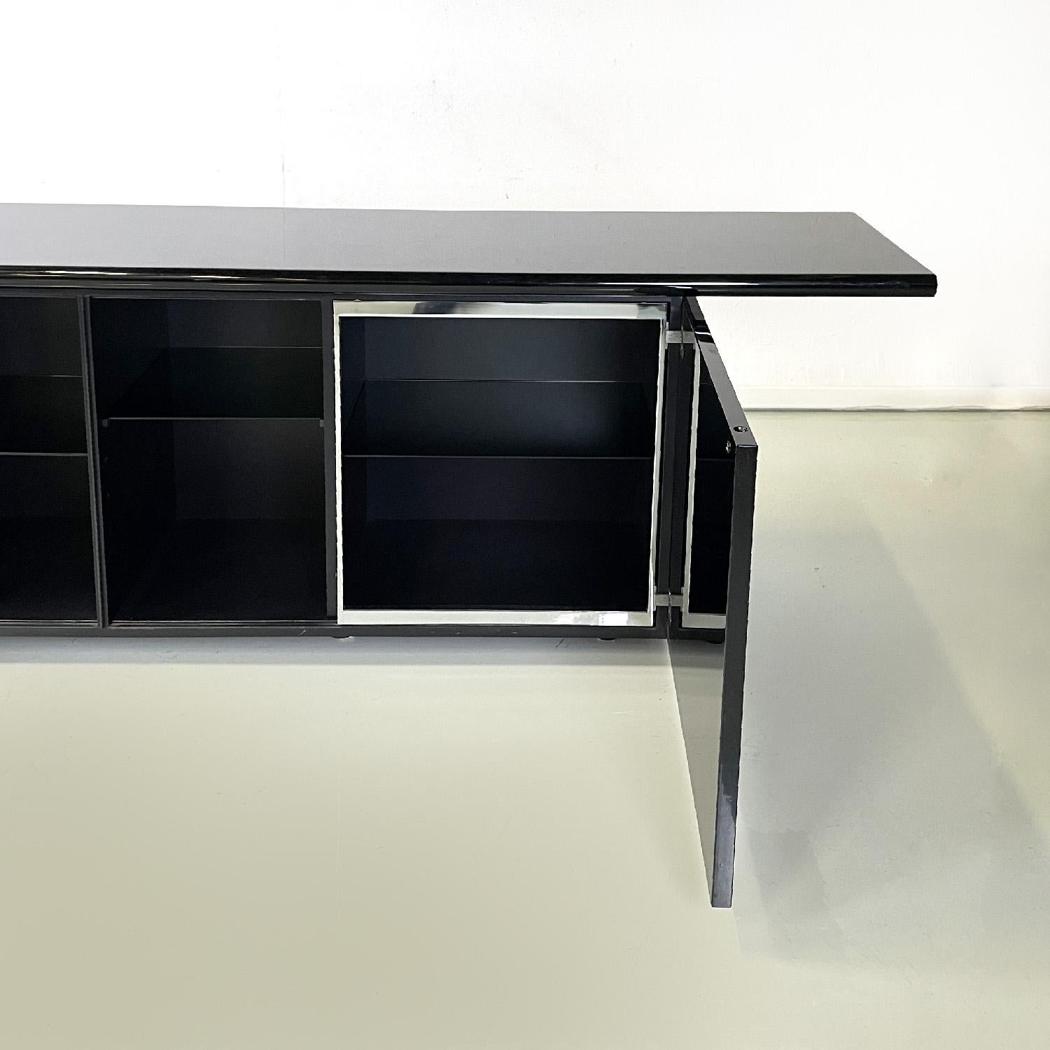 Italian modern black sideboard Sheraton by Stoppino and Acerbis for Acerbis 1977 1