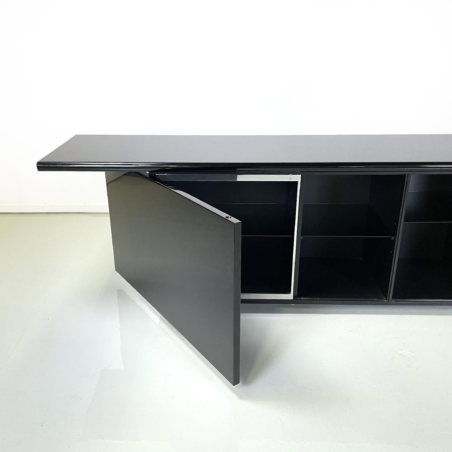 Italian modern black sideboard Sheraton by Stoppino and Acerbis for Acerbis 1977 2
