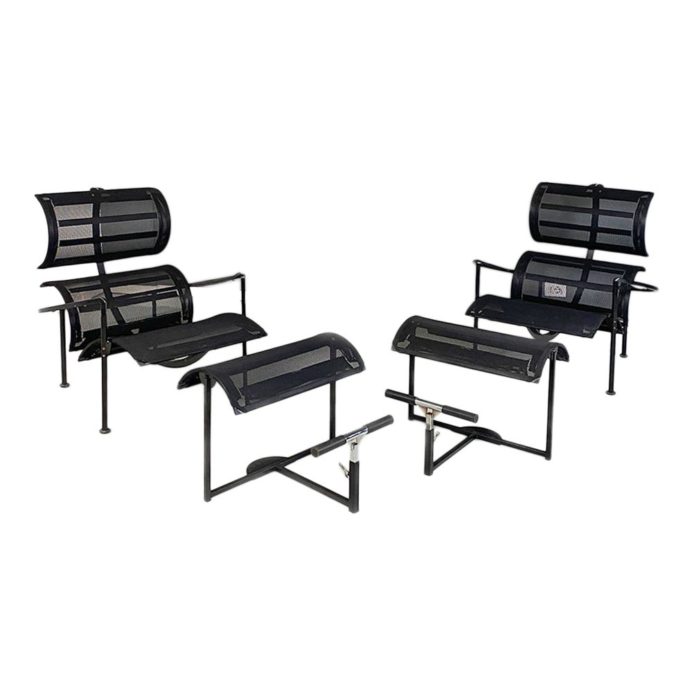 Fauteuils modernes italiens signorina Chan noirs de Carlo Forcolini pour Alias, 1986
