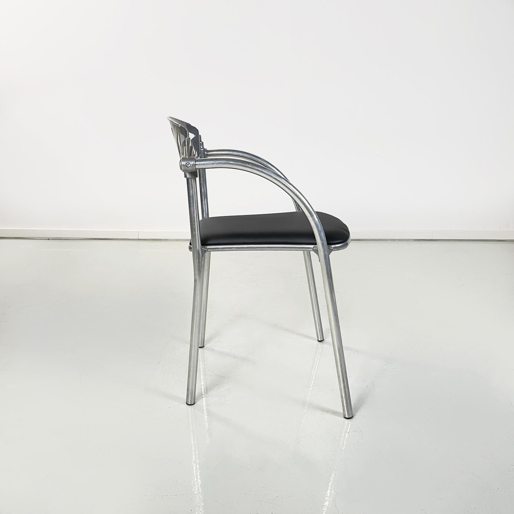 Italian modern black sky Chairs Alisea by Lisa Bross for Studio Simonetti, 1980s In Good Condition In MIlano, IT