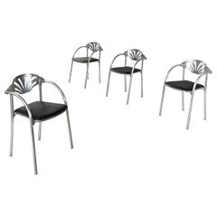 Italian modern black sky Chairs Alisea by Lisa Bross for Studio Simonetti, 1980s