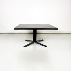 Italian Modern Black Sky Wood Iron Coffee Table by Moscatelli Formanova, 1970s
