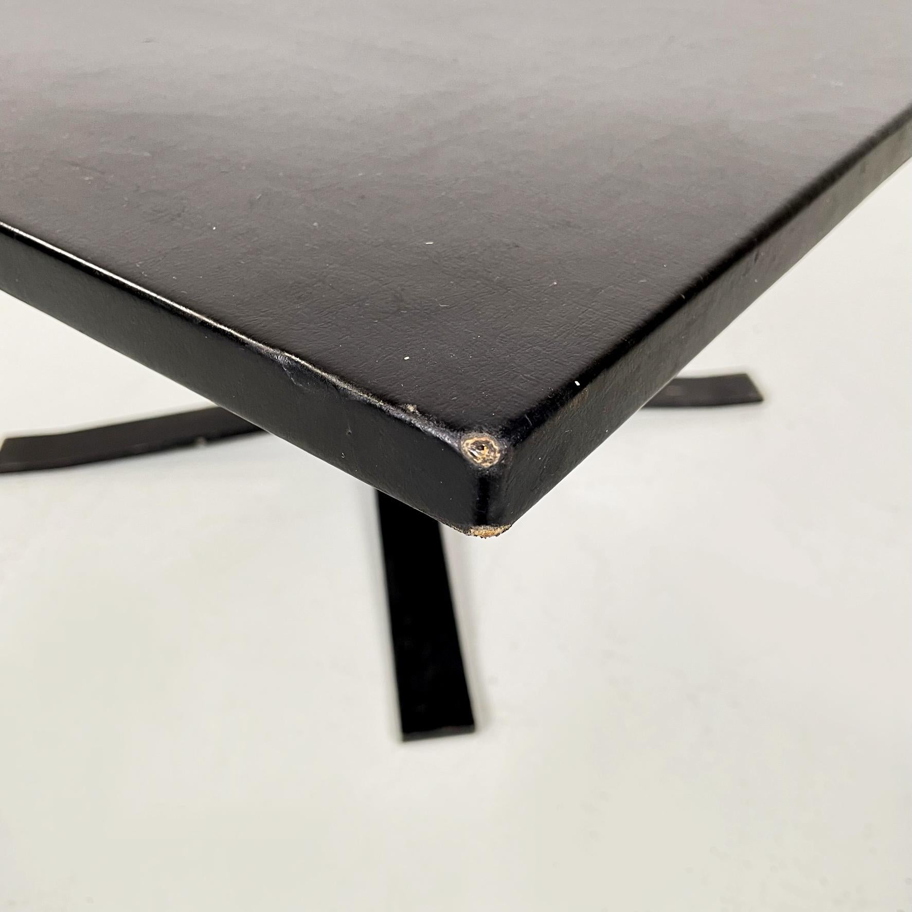 Late 20th Century Italian Modern Black Sky Wood Iron Coffee Table by Moscatelli Formanova, 1970s For Sale