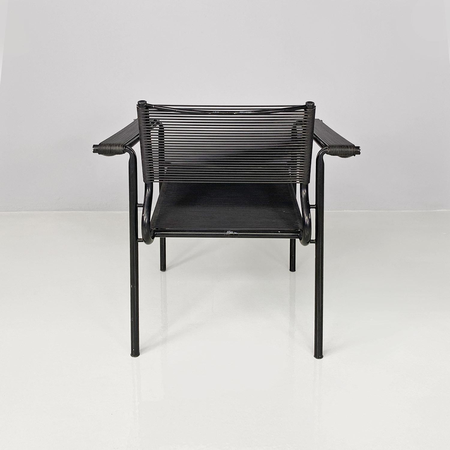Italian modern black Spaghetti armchairs by Giandomenico Belotti for Alias 1980s For Sale 4