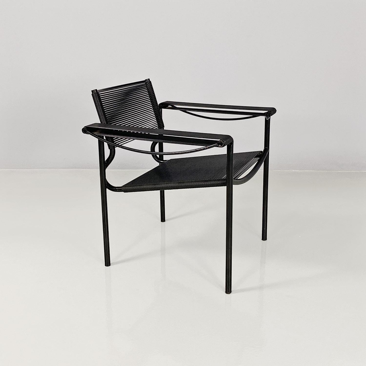 Late 20th Century Italian modern black Spaghetti armchairs by Giandomenico Belotti for Alias 1980s For Sale