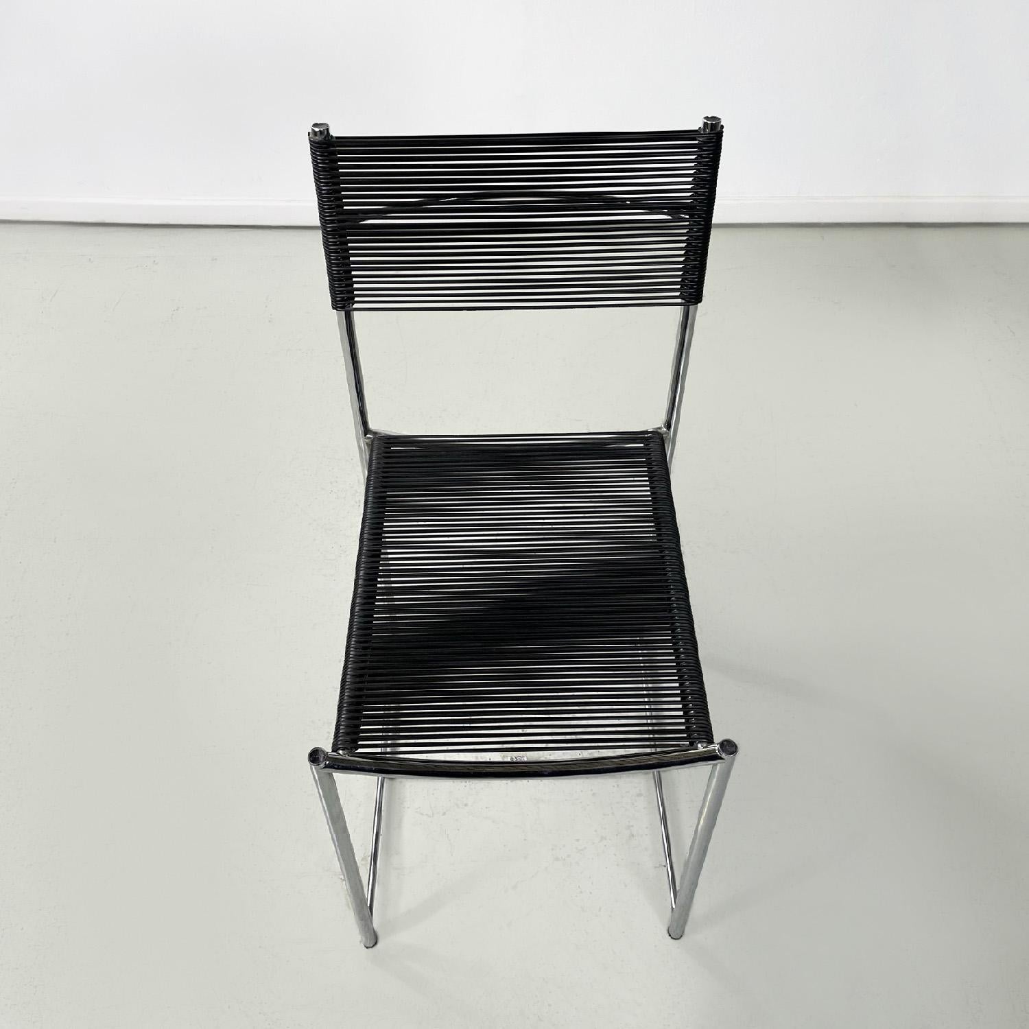 Metal Italian modern black Spaghetti chairs by Giandomenico Belotti for Alias, 1980s For Sale