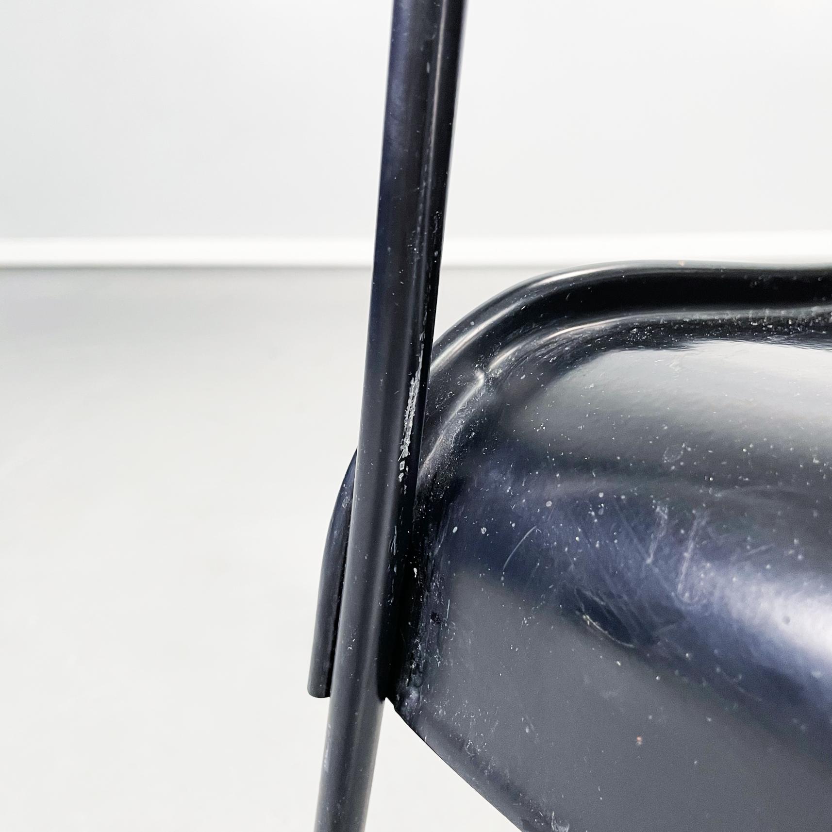 Italian Modern Black Steel Chairs Omstak by Rodney Kinsman Bieffeplast, 1970s For Sale 12