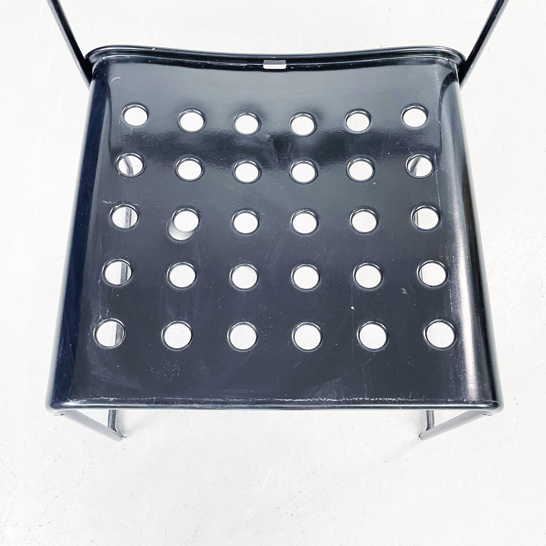 Italian Modern Black Steel Chairs Omstak by Rodney Kinsman Bieffeplast, 1970s For Sale 5