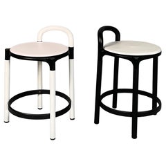 Sgabelli moderni italiani in bianco e nero di Anna Castelli Ferrieri per Kartell, anni '80