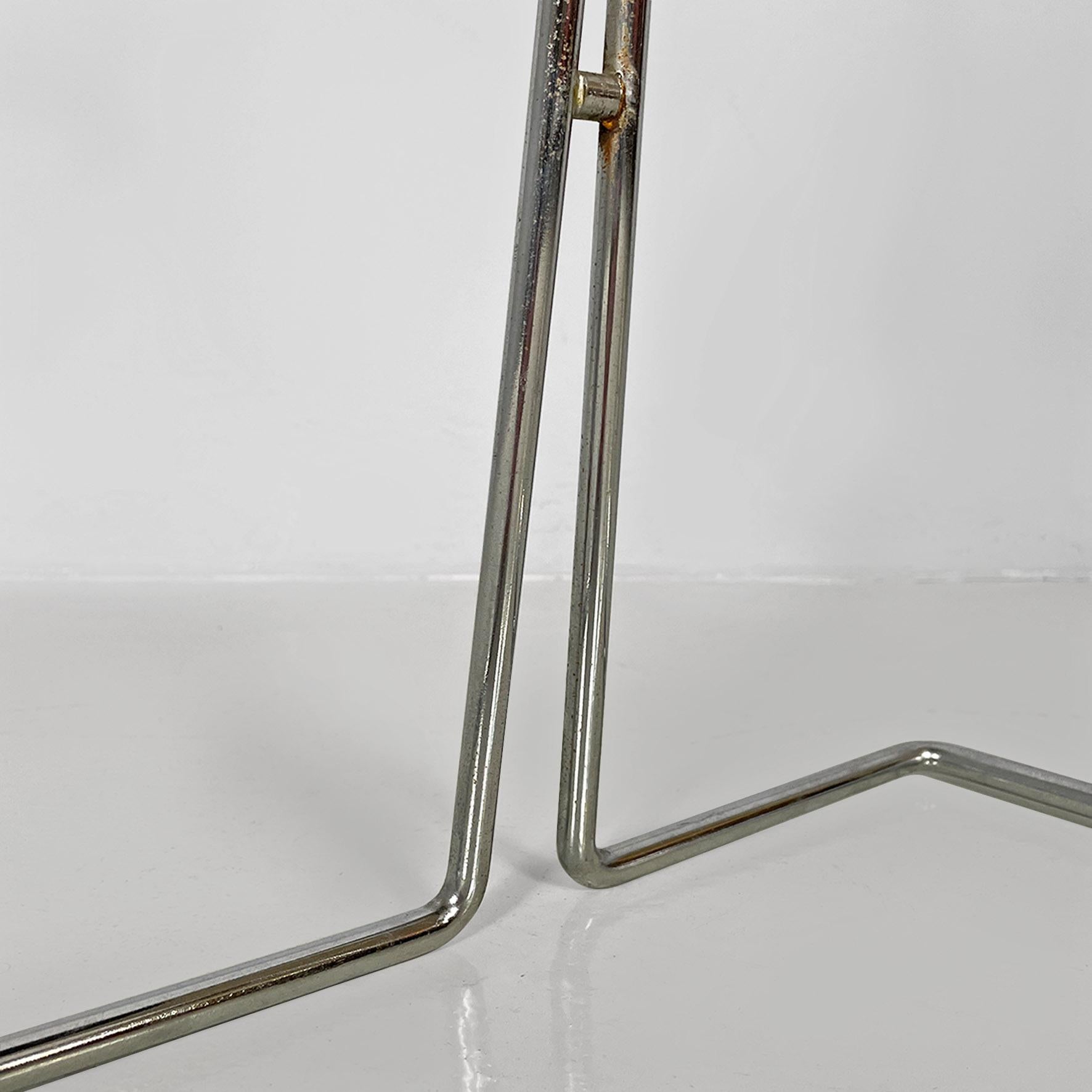 Italian modern black wood and chromed metal stool by George Coslin, Dada 1980s For Sale 12