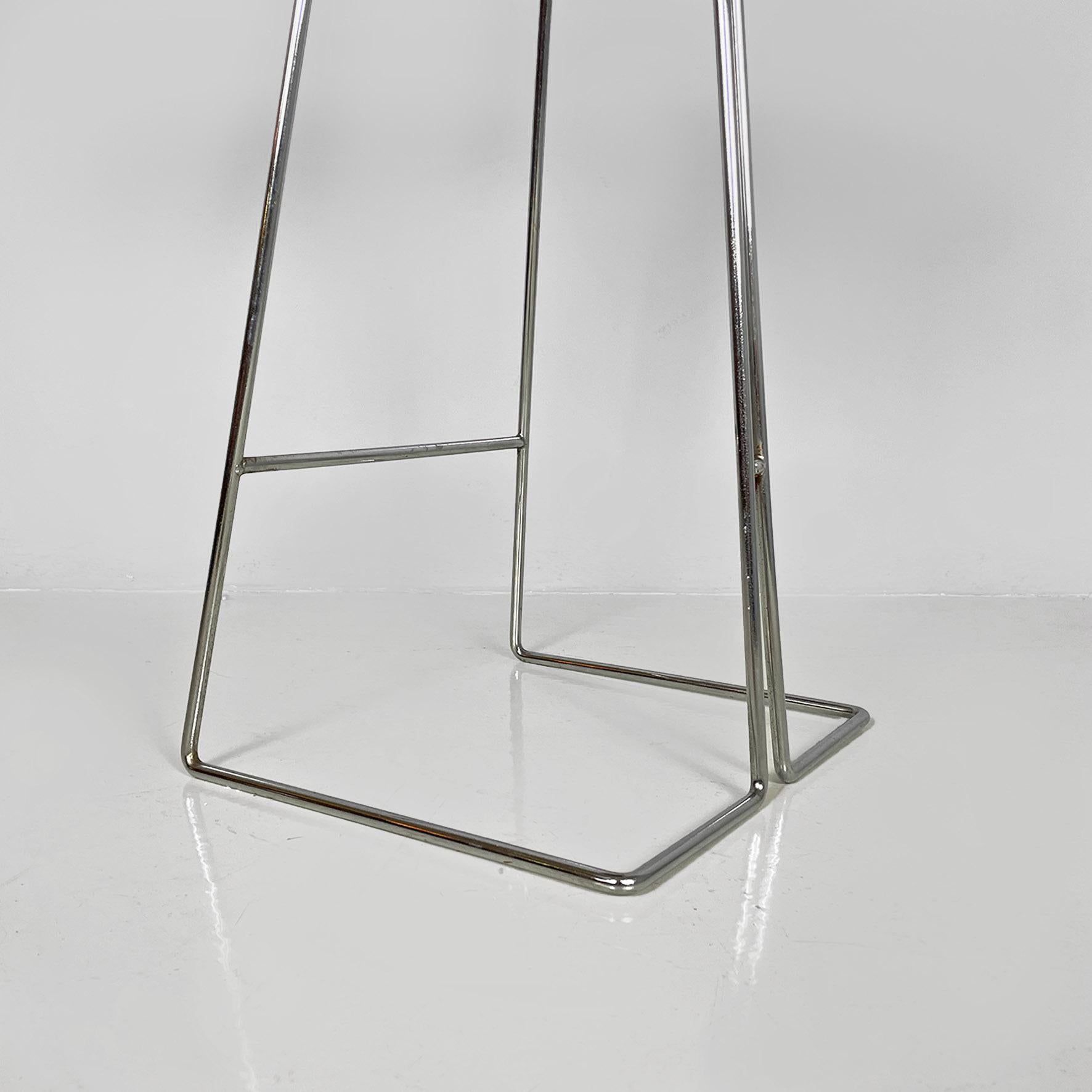 Italian modern black wood and chromed metal stool by George Coslin, Dada 1980s For Sale 11