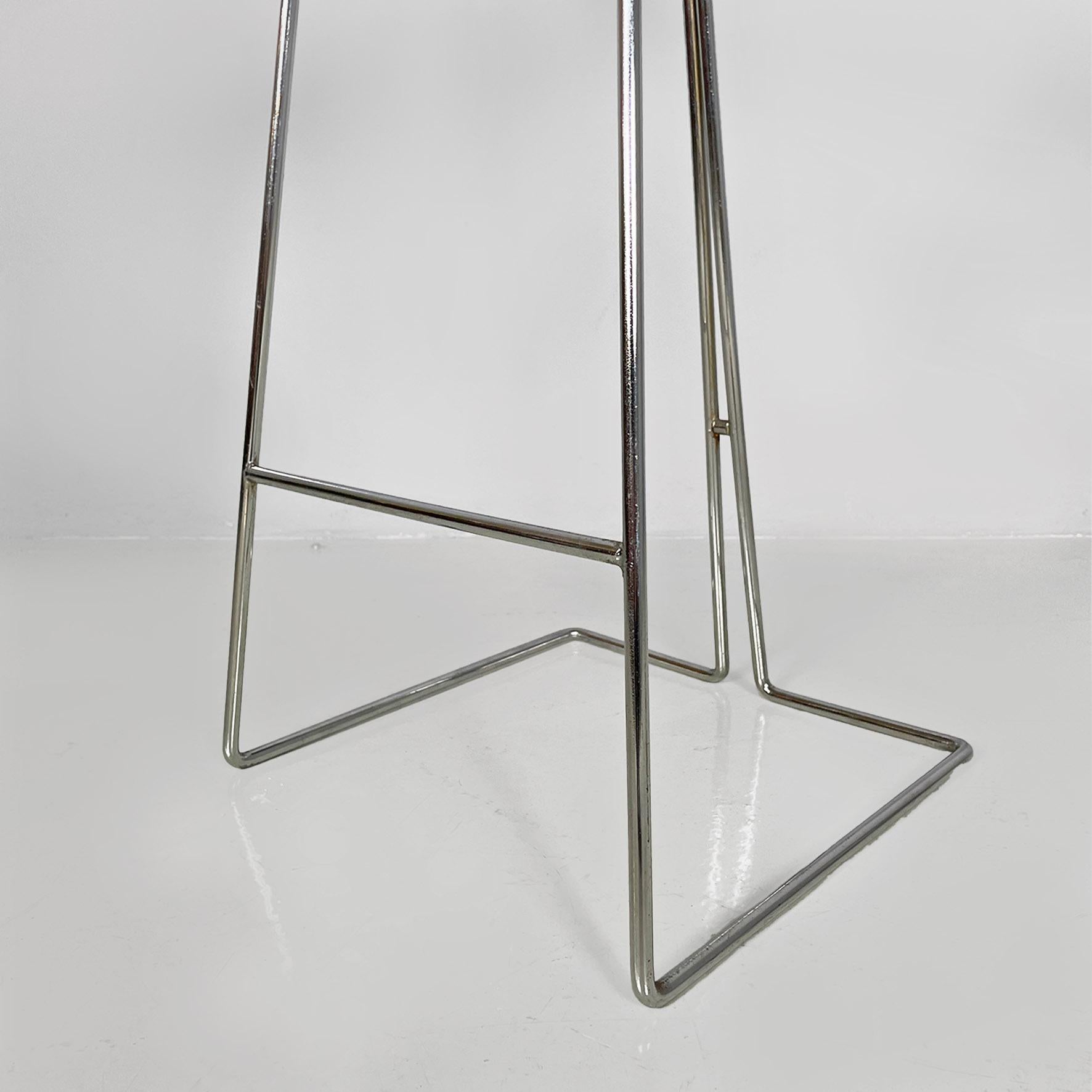 Italian modern black wood and chromed metal stool by George Coslin, Dada 1980s For Sale 10