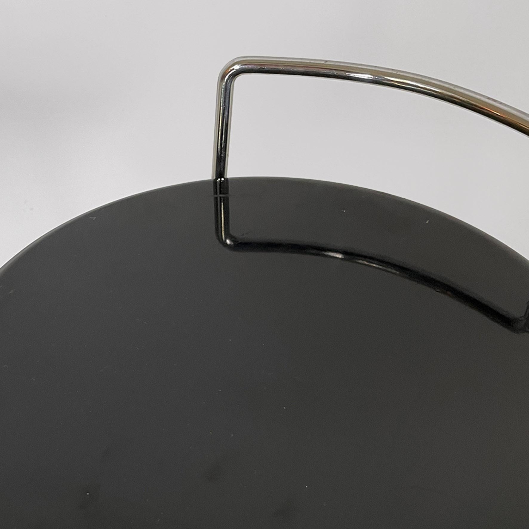 Italian modern black wood and chromed metal stool by George Coslin, Dada 1980s For Sale 5