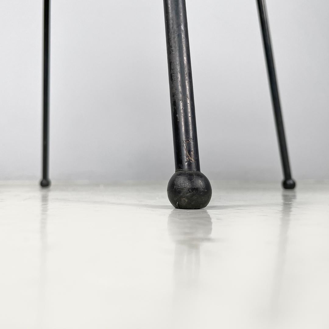 Italian modern black wood and metal chairs with rounded profiles, 1980s For Sale 14