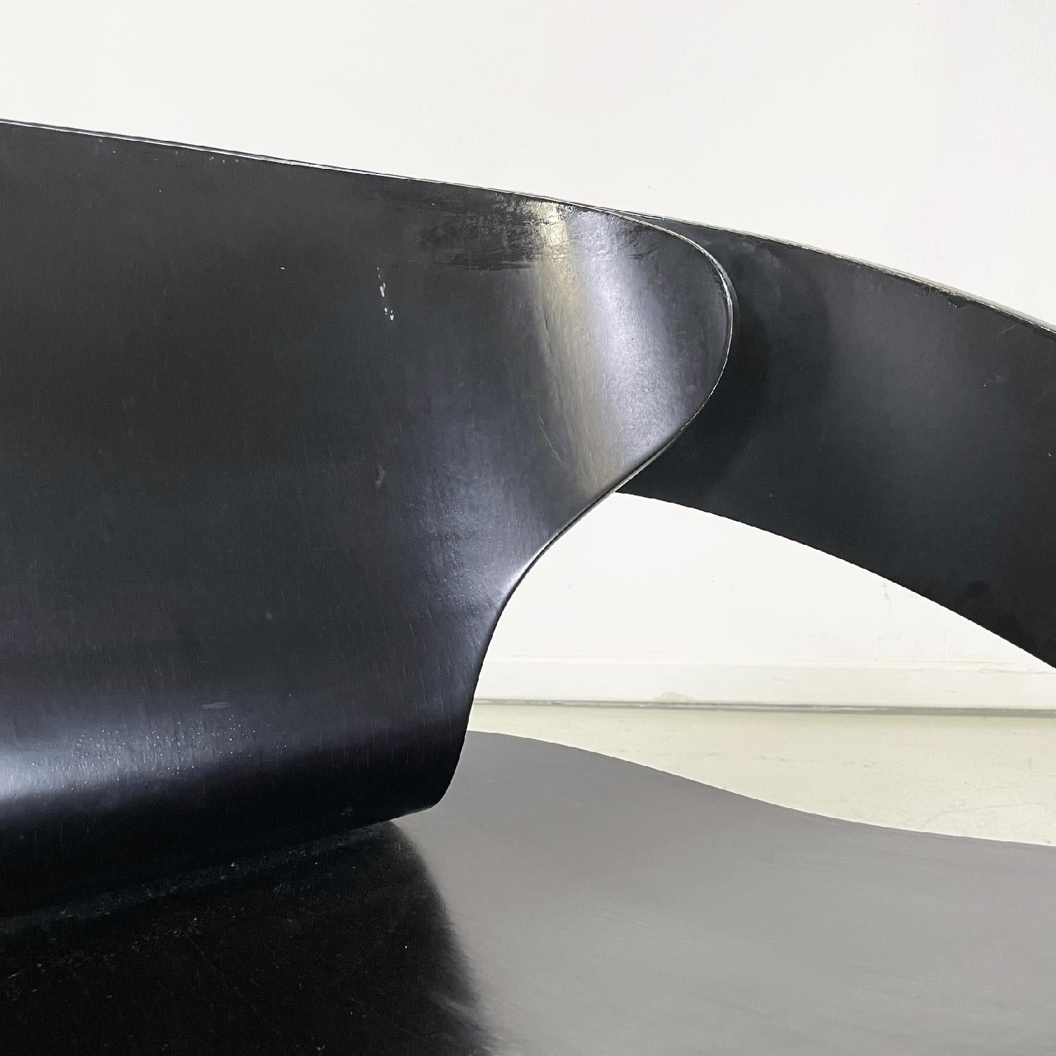 Italian modern black wood armchair mod. 4801 by Joe Colombo for Kartell, 1970s For Sale 4