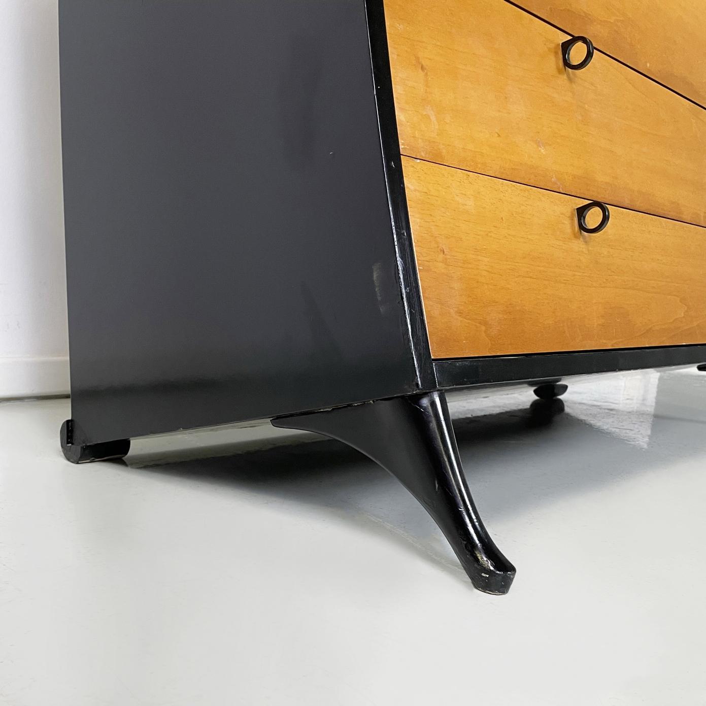 Italian modern black wood Chest of drawers by Umberto Asnago for Giorgetti 1980s For Sale 8