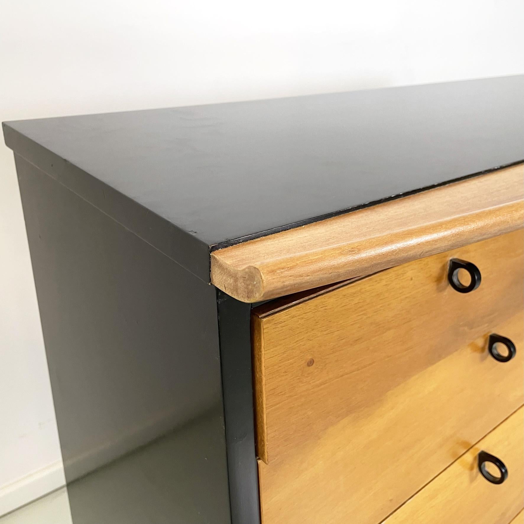 Italian modern black wood Chest of drawers by Umberto Asnago for Giorgetti 1980s For Sale 1