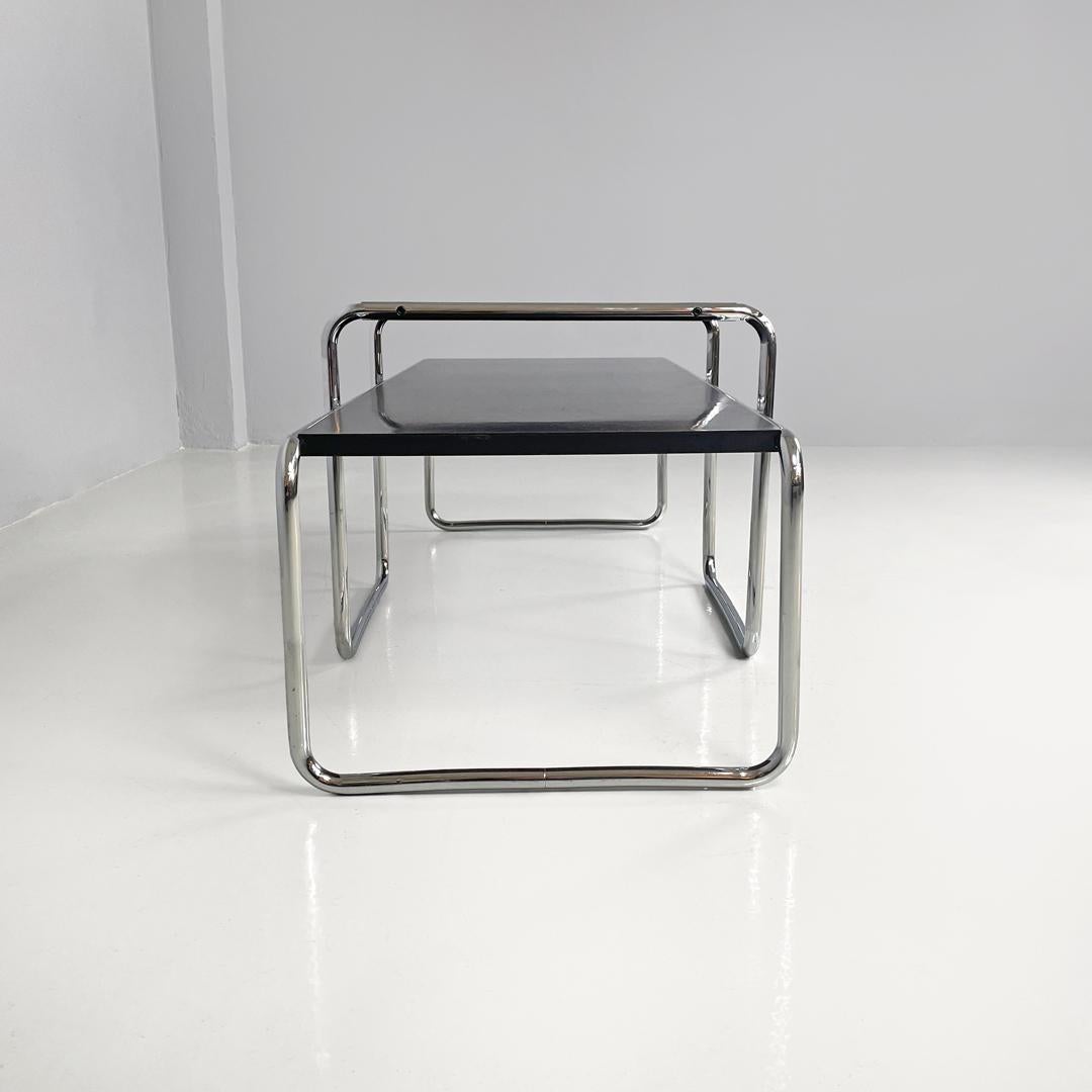 Tavolini moderni italiani in legno nero Laccio di Marcel Breuer per Gavina anni '70 in vendita 5
