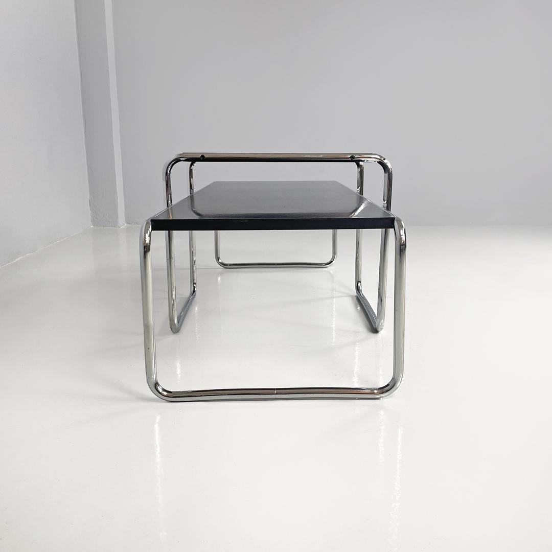 Italian modern black wood coffee tables Laccio by Marcel Breuer for Gavina 1970s For Sale 6