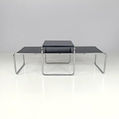 Italian modern black wood coffee tables Laccio by Marcel Breuer for Gavina 1970s