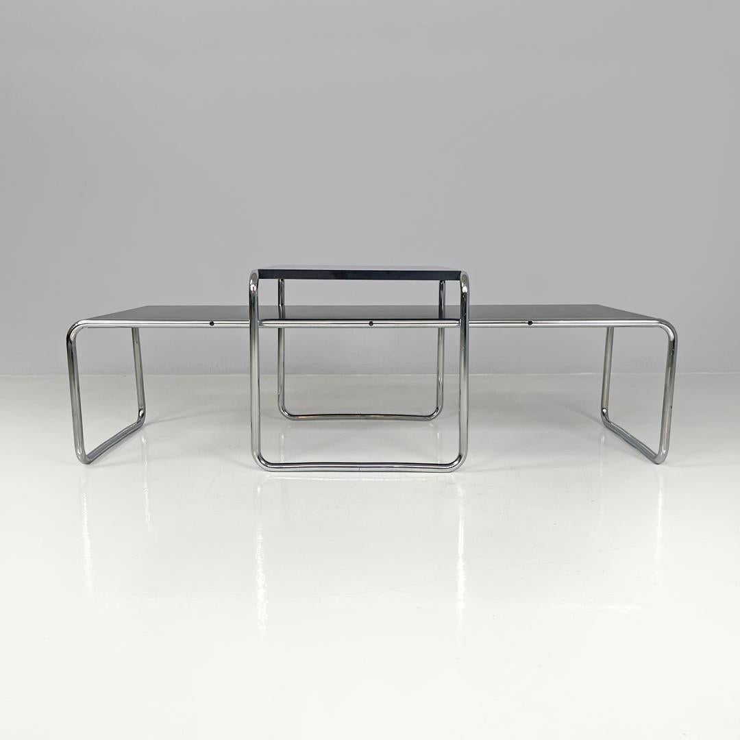 Moderno Tavolini moderni italiani in legno nero Laccio di Marcel Breuer per Gavina anni '70 in vendita