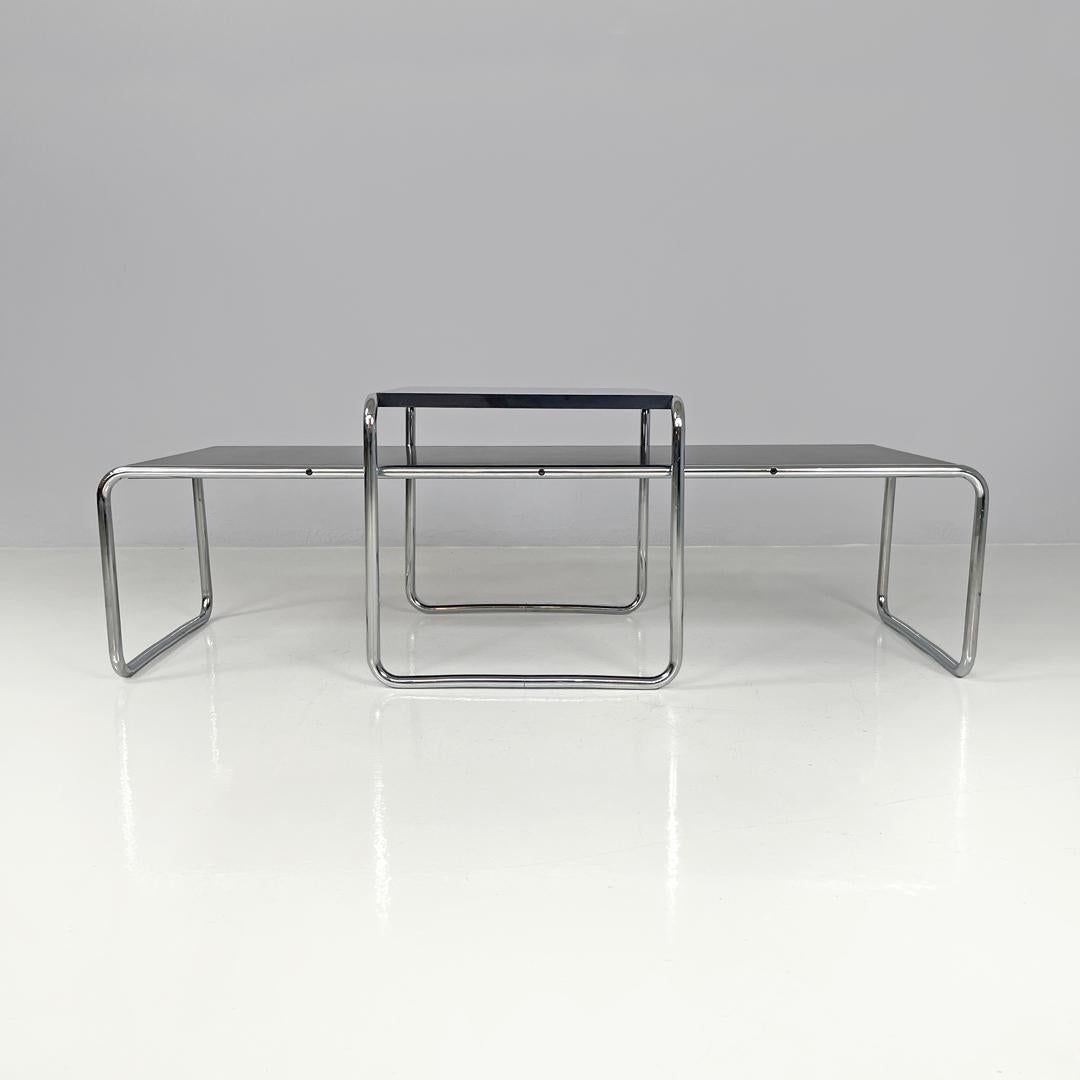 Modern Italian modern black wood coffee tables Laccio by Marcel Breuer for Gavina 1970s For Sale