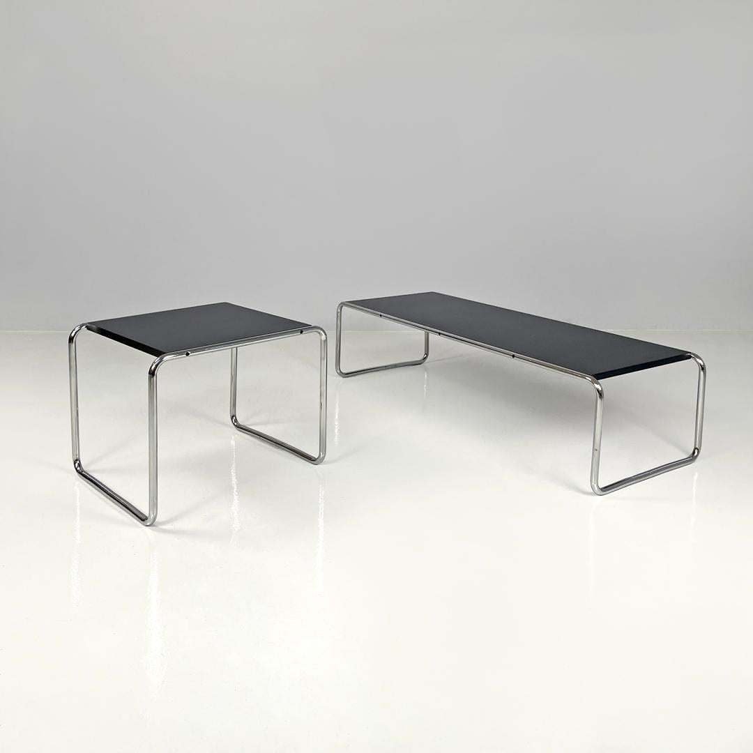 Italian modern black wood coffee tables Laccio by Marcel Breuer for Gavina 1970s In Good Condition For Sale In MIlano, IT