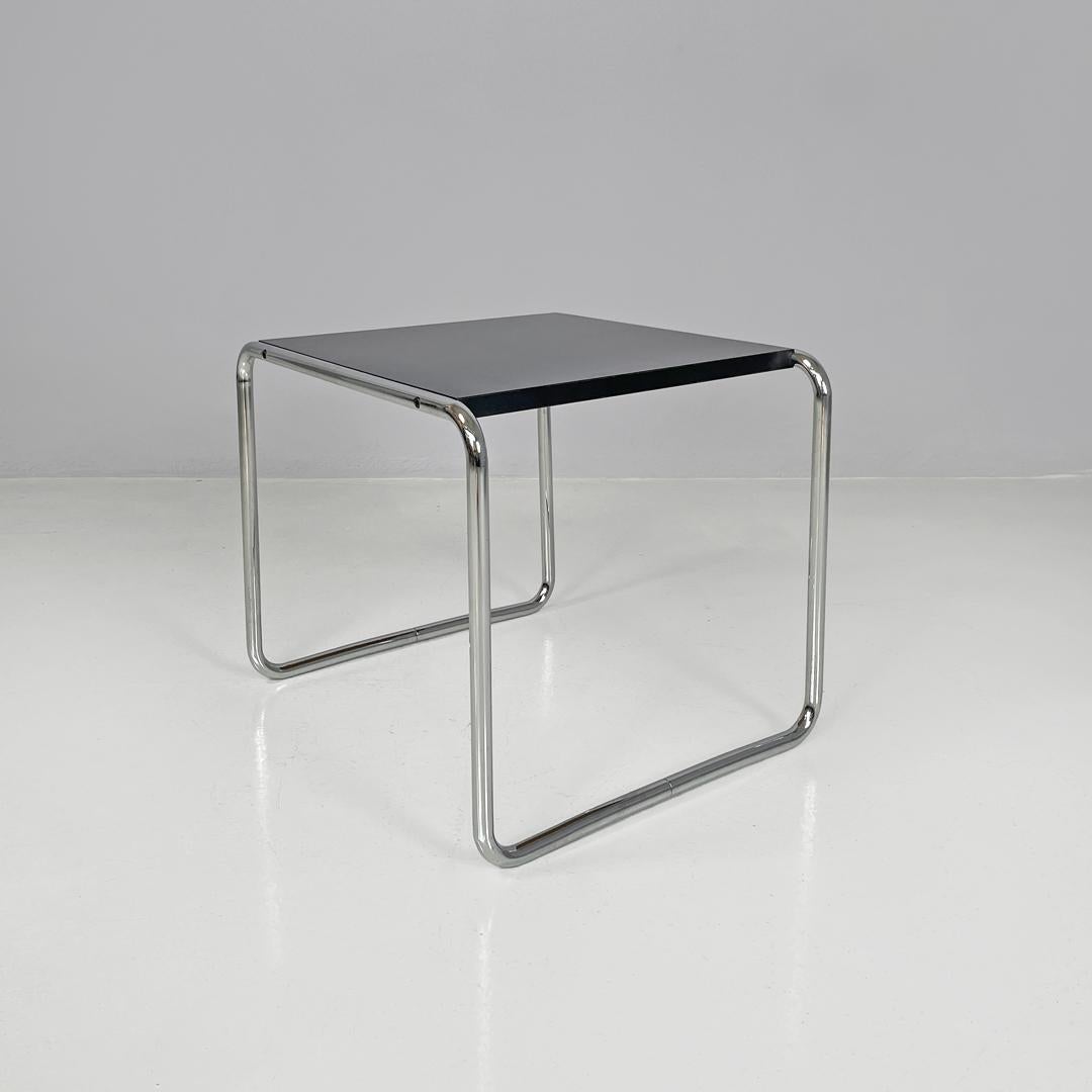 Metal Italian modern black wood coffee tables Laccio by Marcel Breuer for Gavina 1970s For Sale