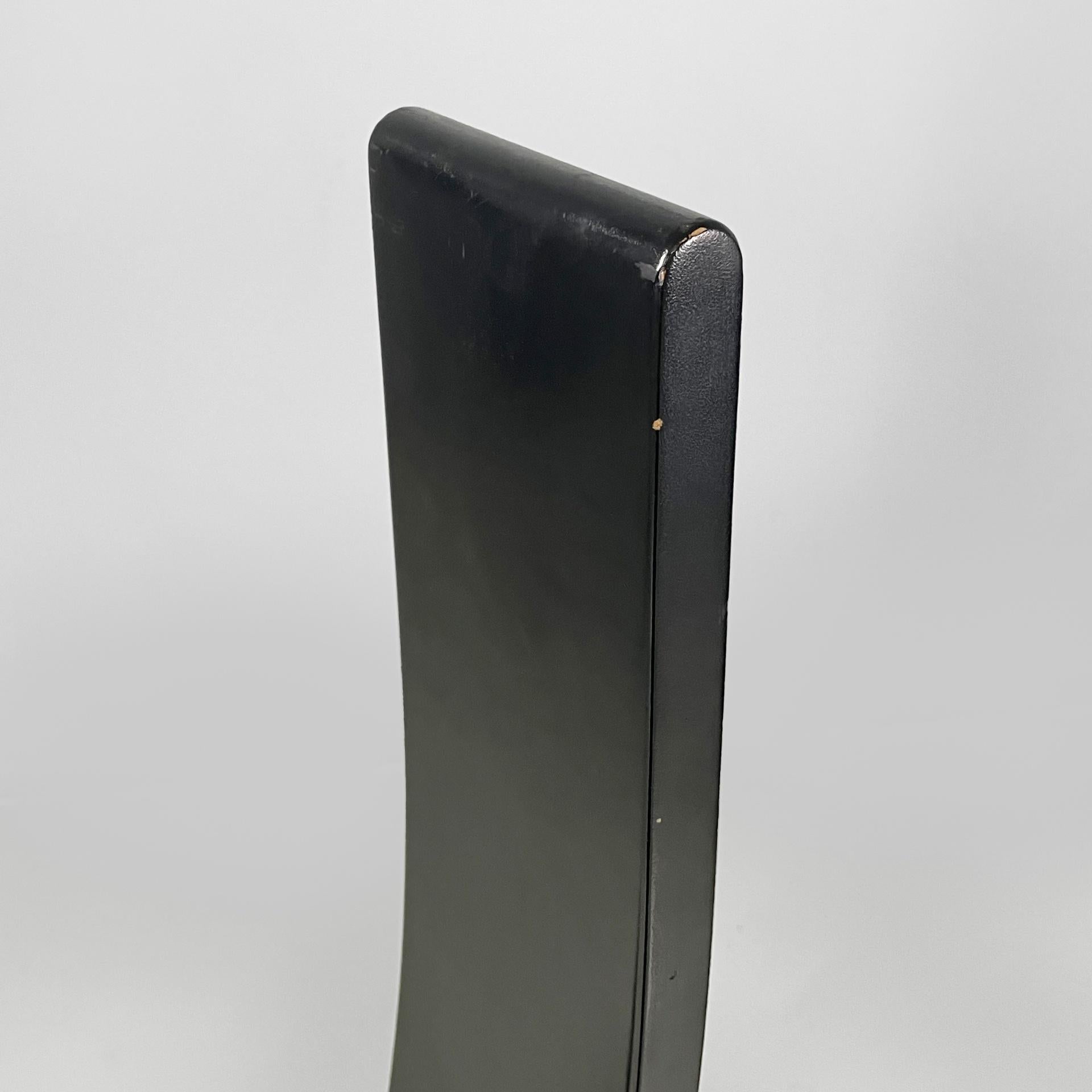 Italian modern black wood fabric chairs Golem Vico Magistretti Poggi, 1970s in vendita 8
