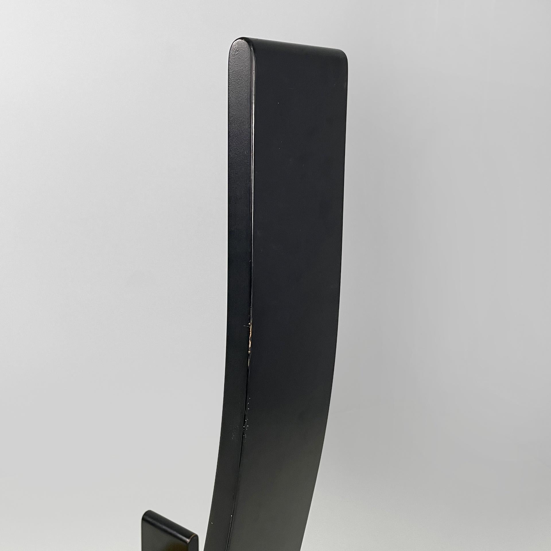 Italian modern black wood fabric chairs Golem Vico Magistretti Poggi, 1970s in vendita 9